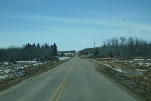 Highway through the countryside in early spring